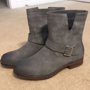 Gray booties, never worn. Size 8
